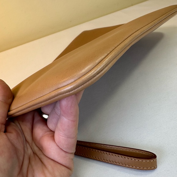 Saint Laurent Rive Gauche Zip Clutch Calfskin Camel NWOT COA - Picture 12 of 14